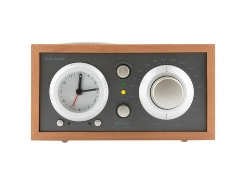Model Three BT Clock Radio with USB Metallic Taupe Cherry