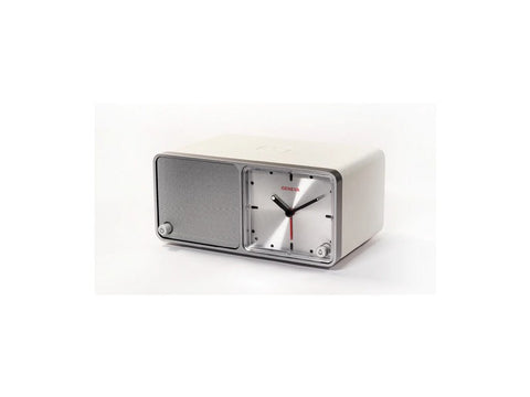 TIME Bluetooth Speaker Analog Alarm Clock with Charging Station White