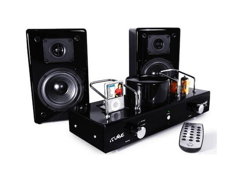 Fatman iTube Carbon MK2 Valve Amplifier Dock + Speakers Black