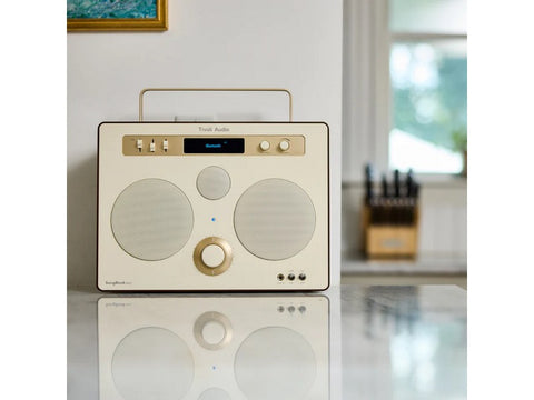 SongBook MAX Premium Bluetooth DAB+ Sound System Cream/Brown