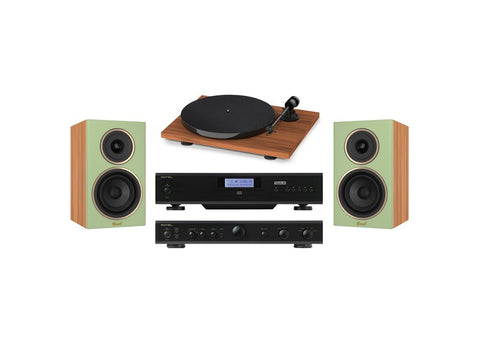 Pro-Ject Rotel Gelati Groove Pack Turntable + CD Player + Amplifier + Speakers + Cable Green