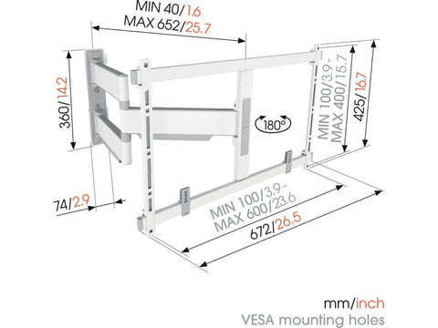 TVM 5645 Full-Motion TV Wall Mount White