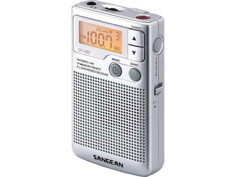 DT-250 FM Stereo / AM Pocket Radio Silver