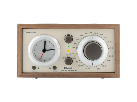 Model Three BT Clock Radio with USB Beige Walnut