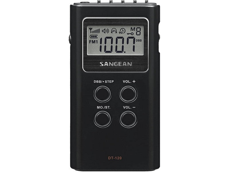 DT-120 FM–Stereo / AM / PLL Tuning Pocket Radio Black