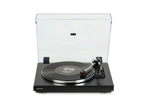 F400 Audiophile Fully Automatic Sub-chassis Satin Black Turntable with Ortofon 2M Red MM Cartridge & Dustcover