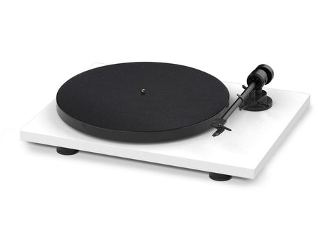 E1 Turntable Pre-fitted with Ortofon OM Cartridge Gloss White