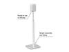 2 x Adjustable Floor Stands White for Sonos One, One SL and Play:1