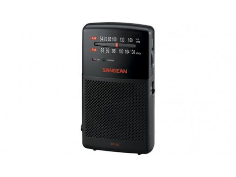 SR-35 AM/FM Pocket Radio with Built-in Speaker Black